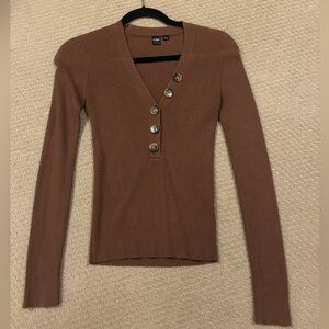 Brown Button Top